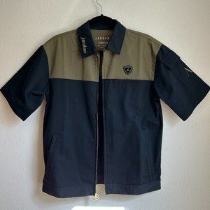 Jordan x A Ma Maniére, Men's Warm-Up Shirt, Black and Green, Size XS